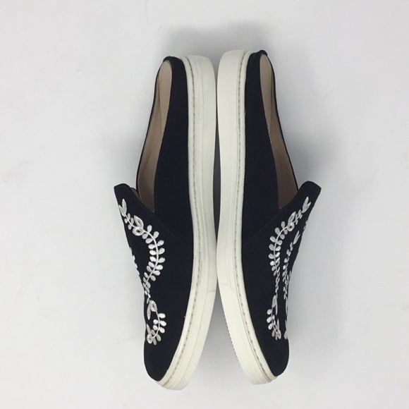 Via Spiga Rina3 Black Suede Embroidered Mules. - Picture 3 of 9